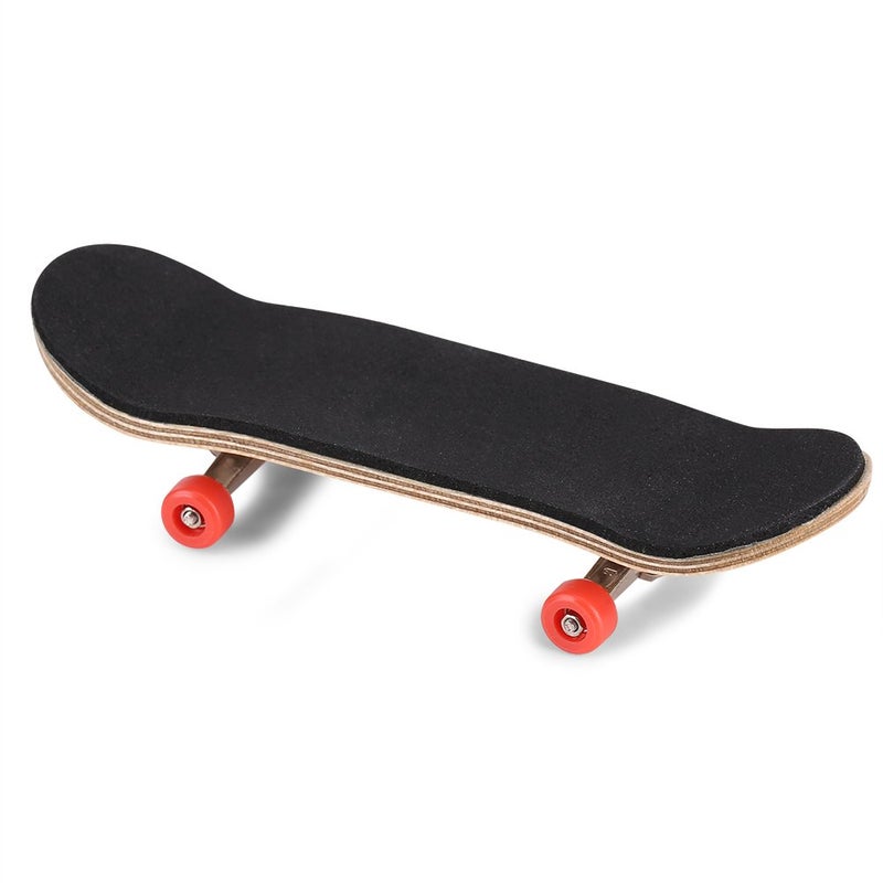 Raguso 1Pc Maple Wooden Alloy Fingerboard Finger Skateboards Mini Fingerboard with Soft Pad Bearing Wheels and Box Reduce Pressure Kids Gifts(Red) - Image 4